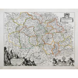 Old Geographical Map Of Le Mans