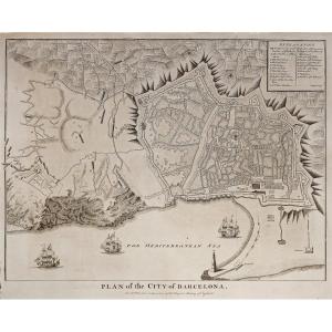 Old Map Of Barcelona