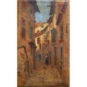 Camille Louvet (lille 1847- Angers 1913) Old Street In Lille? 1907