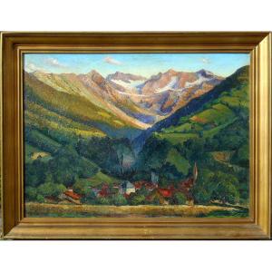 Etienne Albrieux ( 1891-1962) Allevard 1925 -hsp 68x92cm - Belledonne - Isère Alpes Mountain