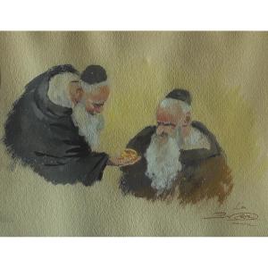 Paul Néri (1910-1965) Gouache Watercolor "gold" Morocco