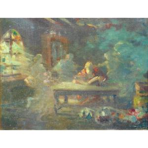 Gabriel Griffon (1868-1938) Reading Hst 32 X 41 Cm