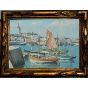 Christian Couillaud (1904-1964) Les Sables d'Olonne - Hst 16 X 22 Cm