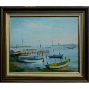 Louis Suire (1899-1987) Marine 50 X 61 Cm (65 X 75 Cm Framed)