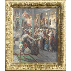 Albert Mantelet Goguet (1858-1958) The Acrobats - Medrano Circus?