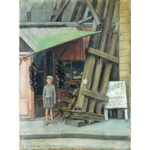 Jean Amblard (1911-1989) Paris 3 Mailletz Museum 1937 - Rue Galande -hst 73 X 54 Cm