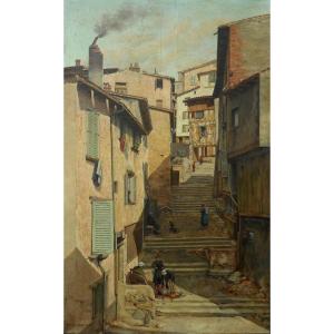 Abel Boulineau (1839-1934) Hst 93 X 58 Cm (106 X 72 Cm Framed)
