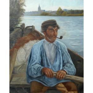 Paul Emile Raissiguier (1851-1932) Hst 81 X 65 Cm - 1889 "the Fisherman"