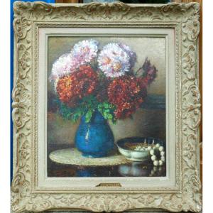 Raoul David (1876-1950) Brittany - Vitré - Rennes - Chrysanthems