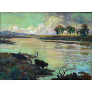 Léon Cannicioni (1879/1957) The Liamone (corsica) Hst 55 X 73 Cm