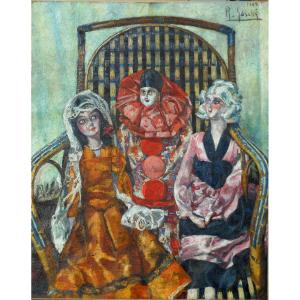René Gasché (gasche) "(1900-?) The Dolls 1929" Hst 81 X 65 Cm - Cambrai