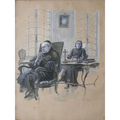 René Maxime Choquet (1872/1958) Basque Painter - Ecclesiastics