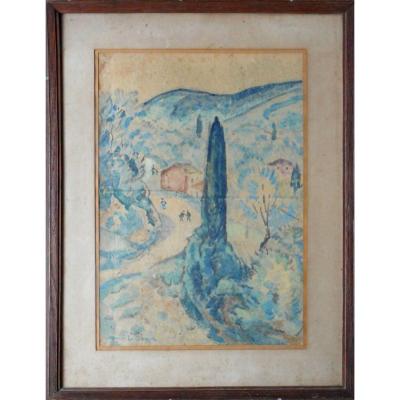 Alcide Le Beau (1872-1943) Watercolor 40x28cm Circa 1920
