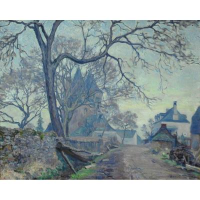 Château De Saint-chartier (indre-berry) Hst 65x81cm Dated 1913 Signed P.adame