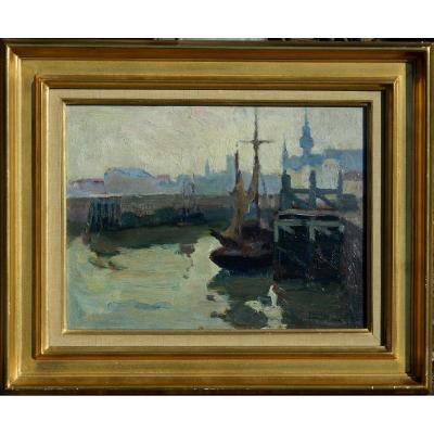 André Lynen (1888-1984)ostende Belgium - Belgian Painter - Hsp 24x32cm 1924