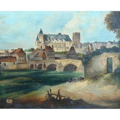 Pau Around 1825-1830 - Bearn -hst 95x63cm -béarn