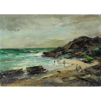 Durval Pereira (1917-1984) Brazil - Beach In Brazil Hsp33x46cm