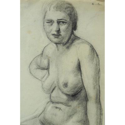 Charcoal 30 X 21 Cm Monogrammed Eb (emile Bernard? (1868-1941)
