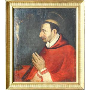 St Charles Borromée  - Hst 74 X 63 Cm - XVII éme