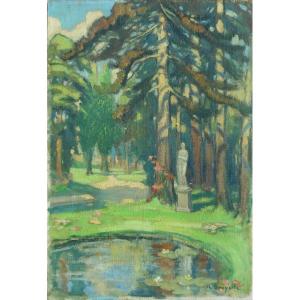 Raphael Albert Broyelle (xix-xxé) Park Of The Castle Of Versailles