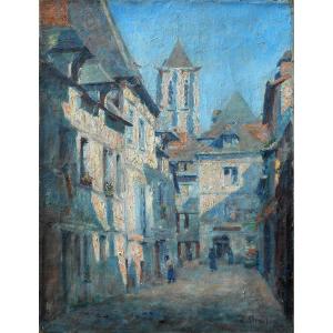 Georges Streib (1869/1940) Pont-audemer Saint-ouen Church (eure Normandy)
