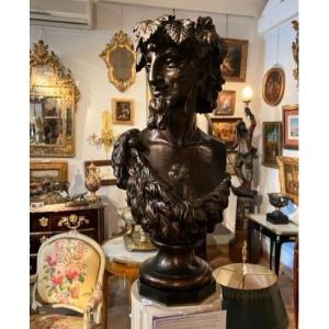 Bust Representing A Faun Signed Antonio Giovanni Lanzirotti