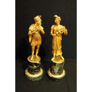 Pair Of Empire Period Gilt Bronze Statues