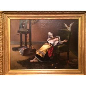 Neapolitan Painting Signed Emile Gambogi