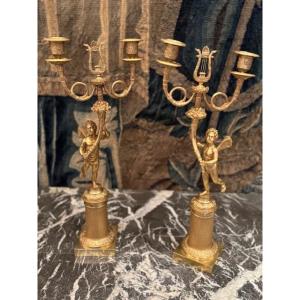 Pair Of Empire Period Candelabra