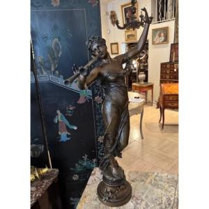 Woman Playing The Double Flute, Signed Marioton