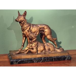 Two German Shepherds - Charles Paillet (1871-1937)