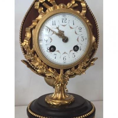 Pendule Lyre Avec Ses Bougeoirs Fin 19ème