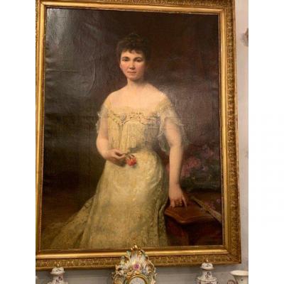 Lady With The Rose Signed Marius Vassellon