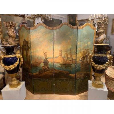 19th Screen Representing The Entrance To The Port Of Marseille