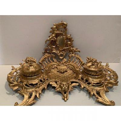 Encrier En Bronze Fin 19ème