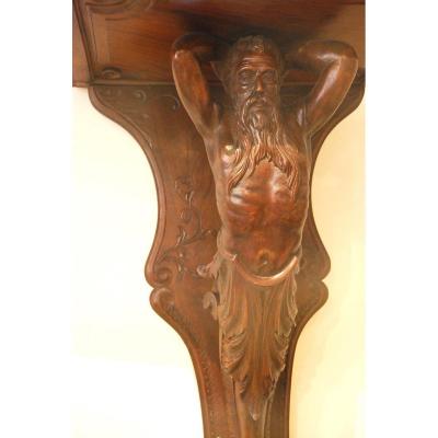 Atlante Making Console In Walnut 19th