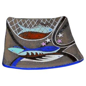Anna-lisa Thomson Upsala Ekeby Sweden Spectra Ceramic Fish Dish