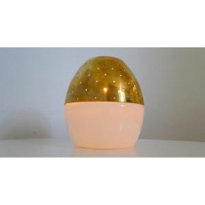 Hans-agne Jakobsson Markaryd Candle Lantern Tealight Holder In Brass And White Glass