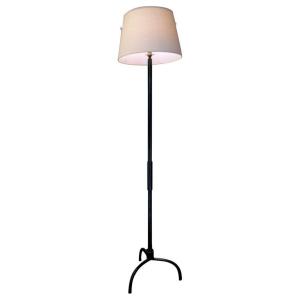  Jacques Adnet Tripod Floor Lamp In Stitched Green Leather, France, 1950