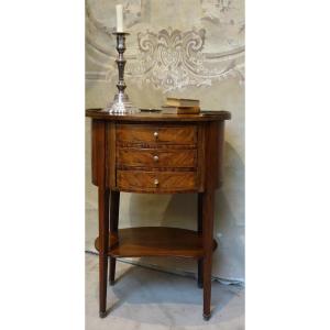 Chiffonniere Table, Louis XVI Period, Drum Shape