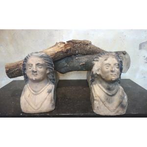 Pair Of 19th Century Terracotta Andirons