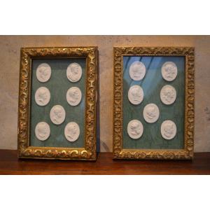 Two Presentations Of Stamps, Plaster Cast.