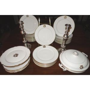 Monogrammed White Porcelain Dinner Service Part