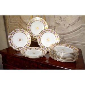 Set Of Porcelain Plates From The Schoelcher Factory, Early 19th Century 
