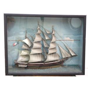  Diorama, 19th-century Sailing Ship
