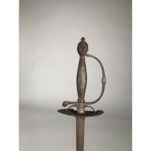 18th Century Court Sword In Faceted Iron 