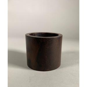 "bitong" Chinese Brush Pot 19th Century Zitan Wood