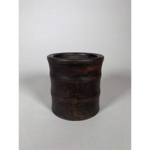 Large "bitong" Brush Pot China Wooden 19th Century Qing Dynasty 