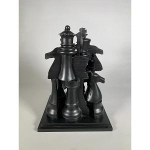 Fernandez Arman (1928-2005) - Sculpture, Gambit, The Great Chess Game (2003) - 45 Cm
