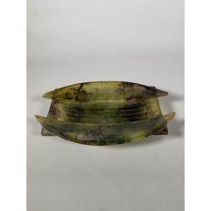 Antoine Leperlier Geometric Cup In Bubble Glass Paste, 20th Century